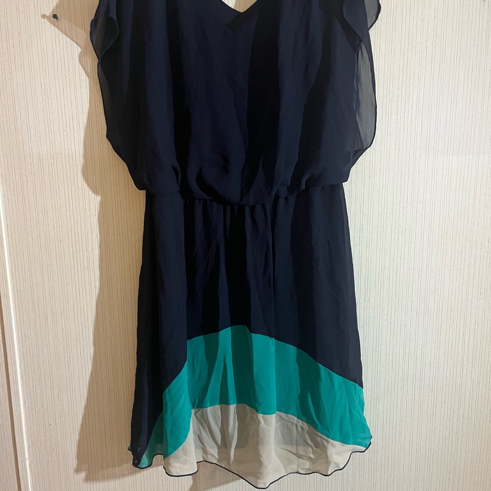 Enfocus Studio Navy and Teal Dress